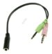 HEADSET ADAPTER,  3,5 MM JACK CONTRA 4POL > 2X 3,5 MM 3 POL.