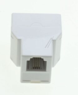 WESTERN-SPLITTER RJ11, 6P/ 4C,  WIT,  STEKER -> 2 X CONTRA