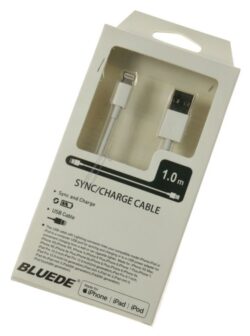 LIGHTNING DATA/ LAADKABEL -MFI- LIGHTNING/ USB VOOR IPHONE/ IPAD,  WIT L: 1 METER