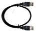 USB-A VERBINDINGSKABEL,  2.0, ZWART,  0,5M