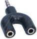 HEADSET ADAPTER 3,5MM 4PIN JACKSTEKER /  2X 3,5MM 3PIN JACKCONTRA ZWART