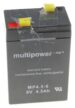 6,0V-4,5AH MP4,5-6 6,0V-4,5AH LOODGEL-ACCU 70X47X101MM. MULTIPOWER