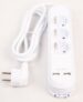 381.801 SMART 3-FACH STECKDOSENLEISTE MIT SCHALTER,  2X USB,  15W MAX.,  WEISS