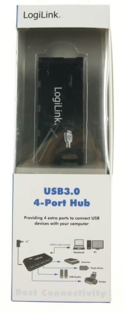 UA0170 USB 3.0 HUB, 4-PORT, DESKTOP ZWART