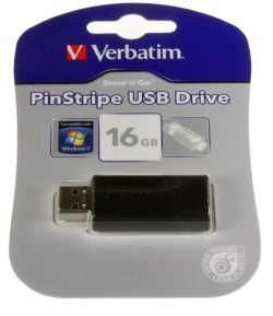 49063 USB DRIVE 2.0 PINSTRIPE 16GB ZWART