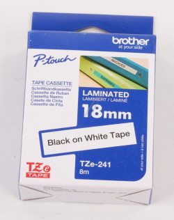 TZE-241 INKTLINT ZWART/WIT 18MM VOOR BROTHER