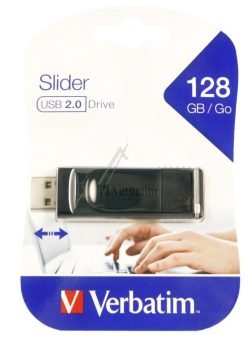 49328 USB DRIVE 2.0 STORE N GO SLIDER 128GB ZWART