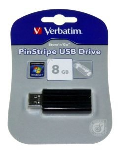 49062 USB DRIVE 2.0 PINSTRIPE 8GB ZWART