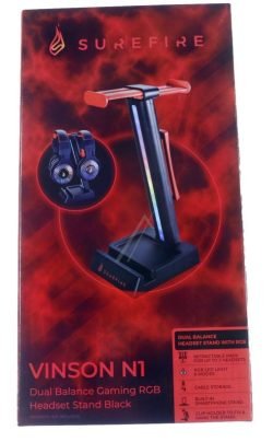 48845 VINSON N1 DUAL BALANCE GAMING RGB HEADSET STAND BLACK