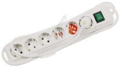 ECO-LINE 1159520015 TAFELCONTACTDOOS + SCHAKELAAR 6-VOUDIG WIT 1,5M