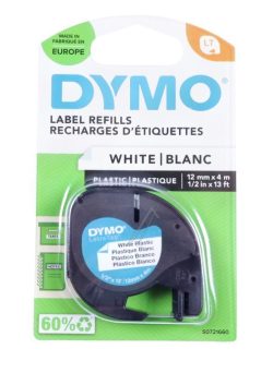 S0721660 DYMO PLASTICBAND ZWART OP WIT 12MM/4M