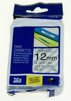 TZE-131 INKTLINT BROTHER ZWART/TRANSPARANT 12MM/8M LAMINEERT