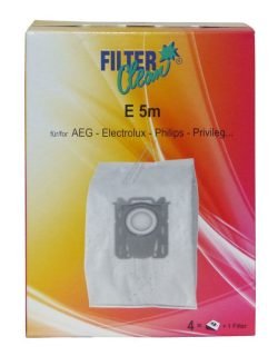 E5/PH5M E5M FL0007-K MIKROMAX STOFZAK, ALTERNATIEF VOOR S-BAG AEG/ELECTROLUX 9001684746, PHILIPS ENZ. 4 ST + FILTER