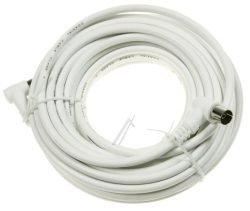 COAX-AANSLUITKABEL STEKER 90°/ CONTRA 90° CLASS:A, WIT 10 MTR.