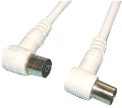 COAXKABEL 2,5M. WIT HAAKSE STEKER