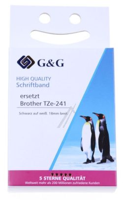 14954 FARBBAND FÜR TZE-241, SCHWARZ AUF WEISS