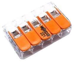 WAGO 221-415 LASKLEM 5-VOUDIG, TOT 4MM², P/ST.
