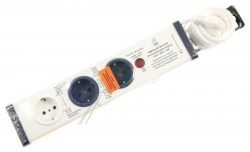 8110-002.01 TAFELCONTACTDOOS 3-VOUDIG MET OVERBELASTINGSBEVEILIGING 1,5M WIT