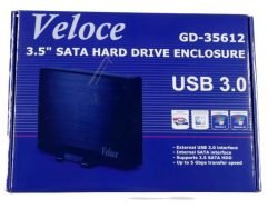GD-35612 88884055 3,5" HARDE SCHIJFBEHUIZING, USB3.0/SATAII, ZWART