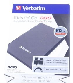32181 512GB STORE  N  GO SLIM PORTABLE SSD USB 3.2 GEN1 USB-C FESTPLATTE SCHWARZ