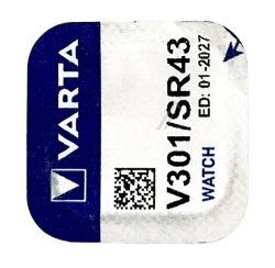 V301 SR43 KNOOPCEL 1,55V-115MA. 11,6X4,2MM. ZILVEROXIDE VARTA