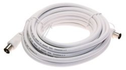 COAX-AANSLUITKABEL STEKER/CONTRA CLASS:A, WIT 5,0MTR.