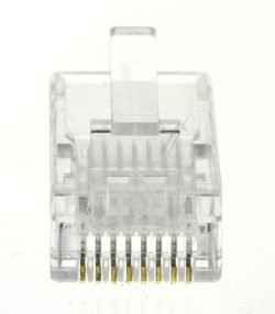 RJ45-STEKER 8P8C VOOR RONDE KABEL, ONAFGESCHERMD