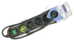 EBLS 5S 27017 TAFELCONTACTDOOS 5-VOUDIG 1,5MM² + SCHAK. + KINDBEV. ZWART, SNOER 1,4MTR.