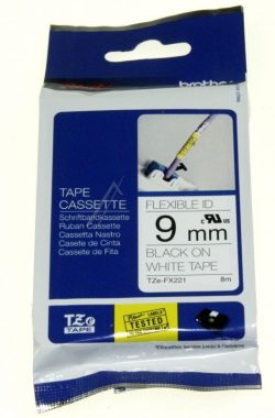 TZ-FX221 TZE-FX221 INKTLINT BROTHER ZWART OP WIT 9MM 8M FLEXI-TAPE